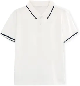 ACESTAR Boys Short Sleeve Polo Shirt Kids Plain School Uniform Polo Shirt for Boys and Girls 4-12 Years