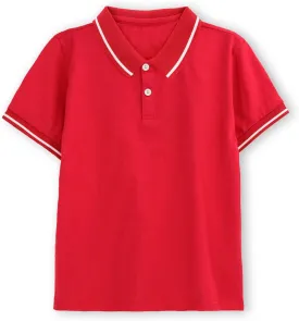 ACESTAR Boys Short Sleeve Polo Shirt Kids Plain School Uniform Polo Shirt for Boys and Girls 4-12 Years