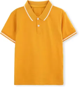 ACESTAR Boys Short Sleeve Polo Shirt Kids Plain School Uniform Polo Shirt for Boys and Girls 4-12 Years