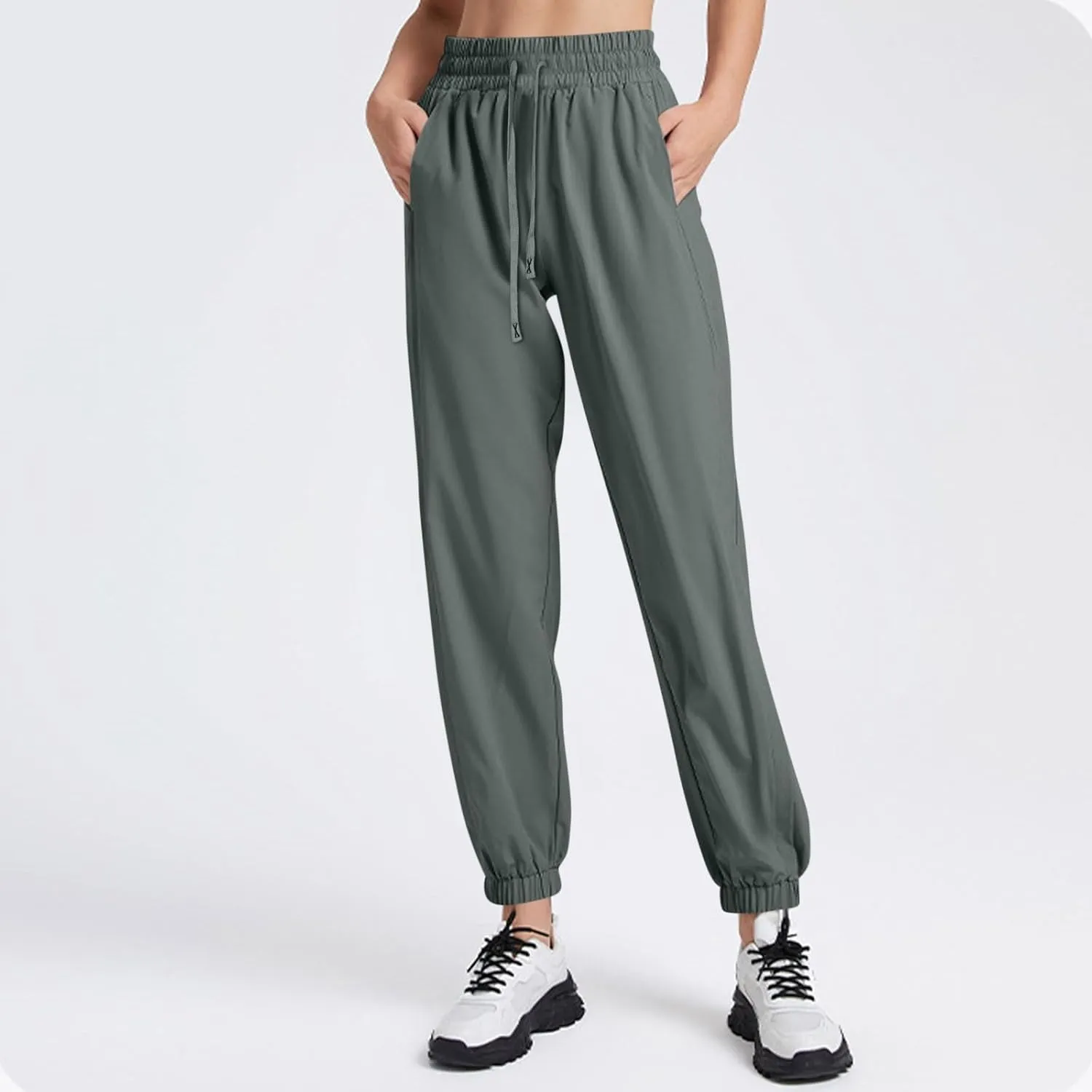 Beeswan Pants for Women Over 50 Ultra Stretch Breathable Casual Pant Quick Dry Elastic Waist Trousers with Pockets