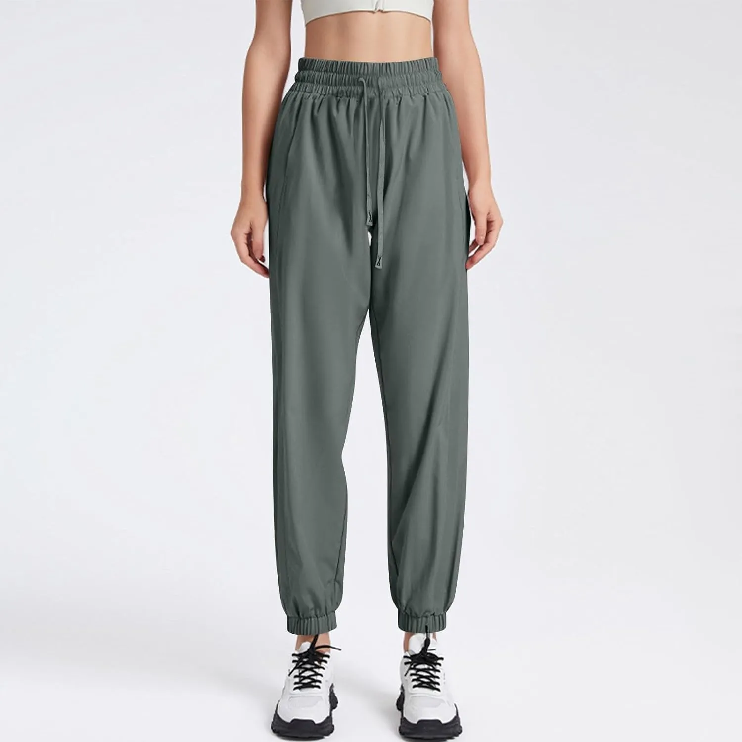 Beeswan Pants for Women Over 50 Ultra Stretch Breathable Casual Pant Quick Dry Elastic Waist Trousers with Pockets