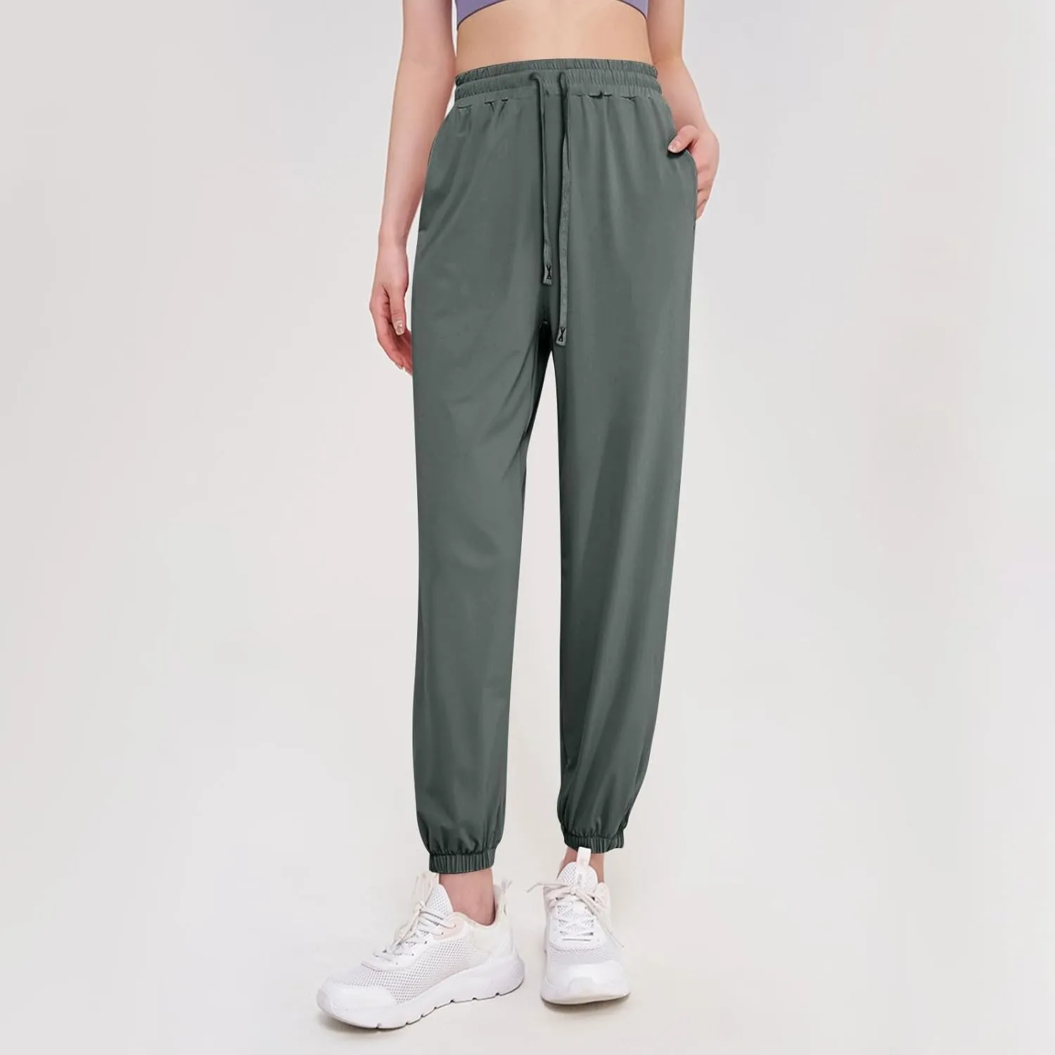 Beeswan Pants for Women Over 50 Ultra Stretch Breathable Casual Pant Quick Dry Elastic Waist Trousers with Pockets