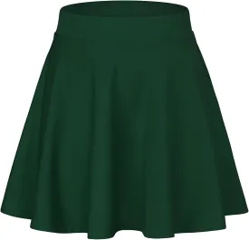 Century Star Women's Stretchy Flared Pleated Skater Skirt Tennis School Uniforms A Line Mini Short Skirt