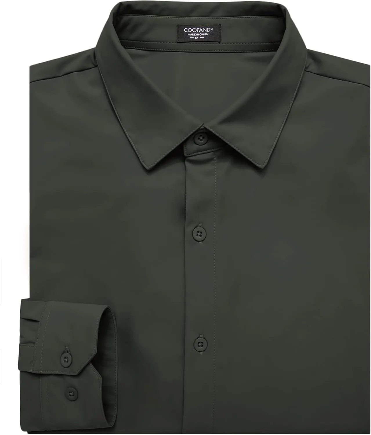 COOFANDY Men's Muscle Fit Dress Shirts Wrinkle Free Long Sleeve Button Down Shirt Stretch Business Shirt