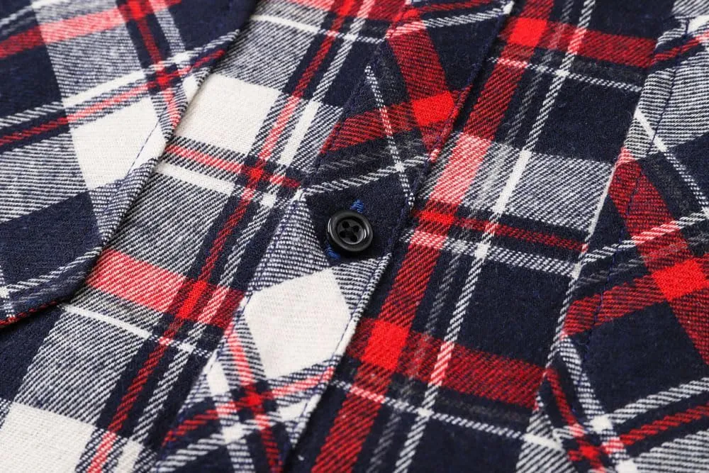 Cromoncent Men's Casual Flannel Shirt Plaid Long Sleeve Button Down Western Shirt
