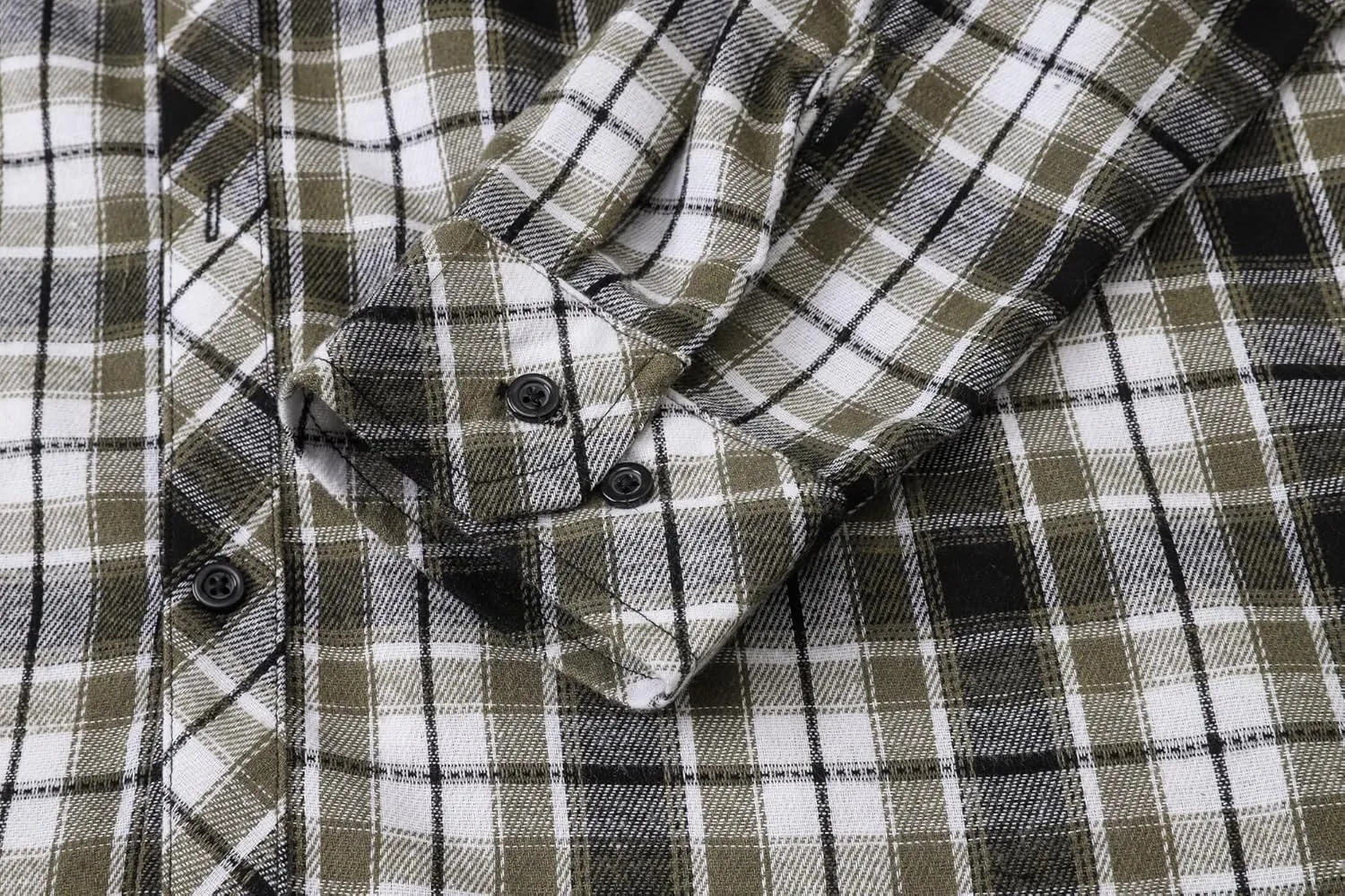 Cromoncent Men's Casual Flannel Shirt Plaid Long Sleeve Button Down Western Shirt