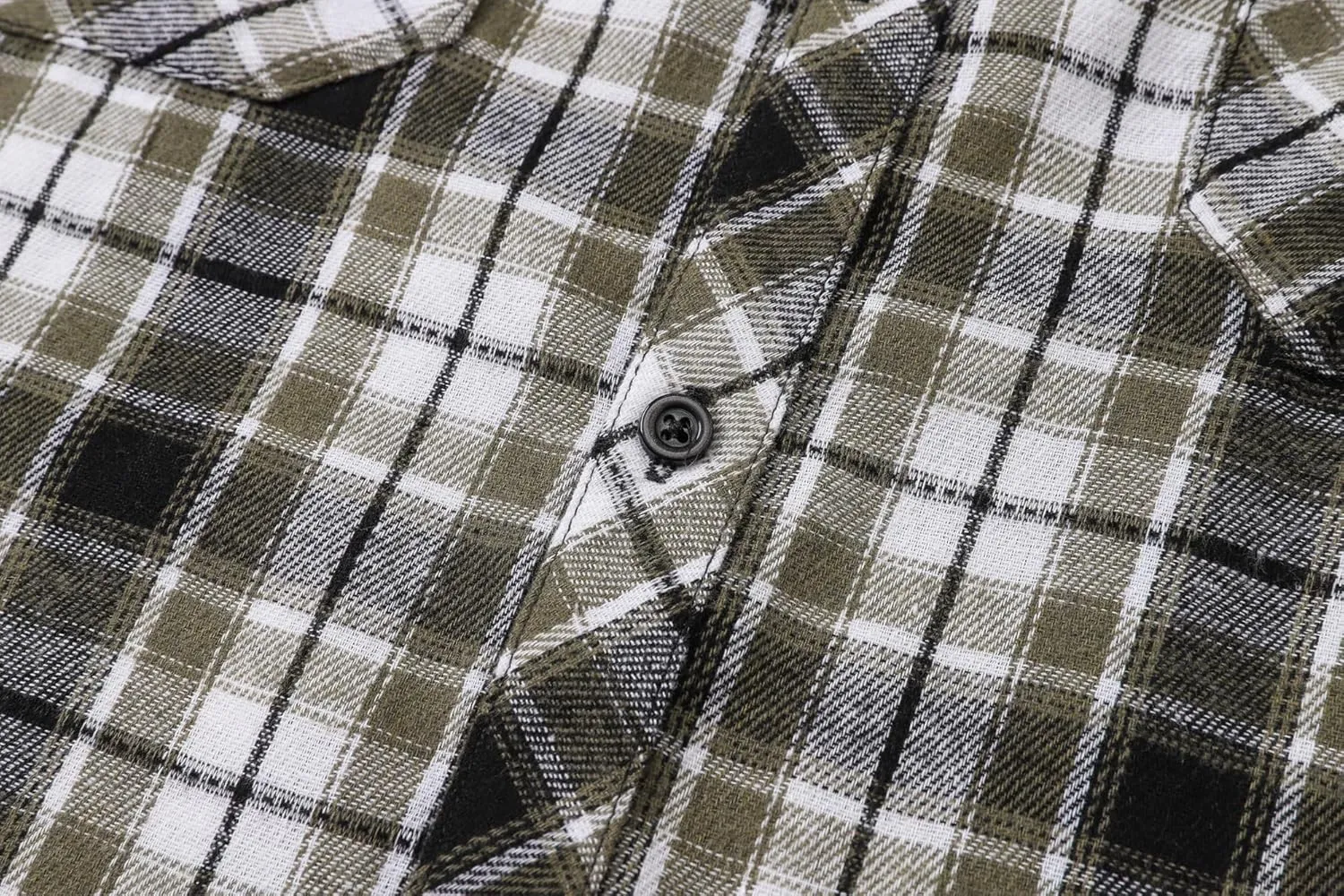 Cromoncent Men's Casual Flannel Shirt Plaid Long Sleeve Button Down Western Shirt