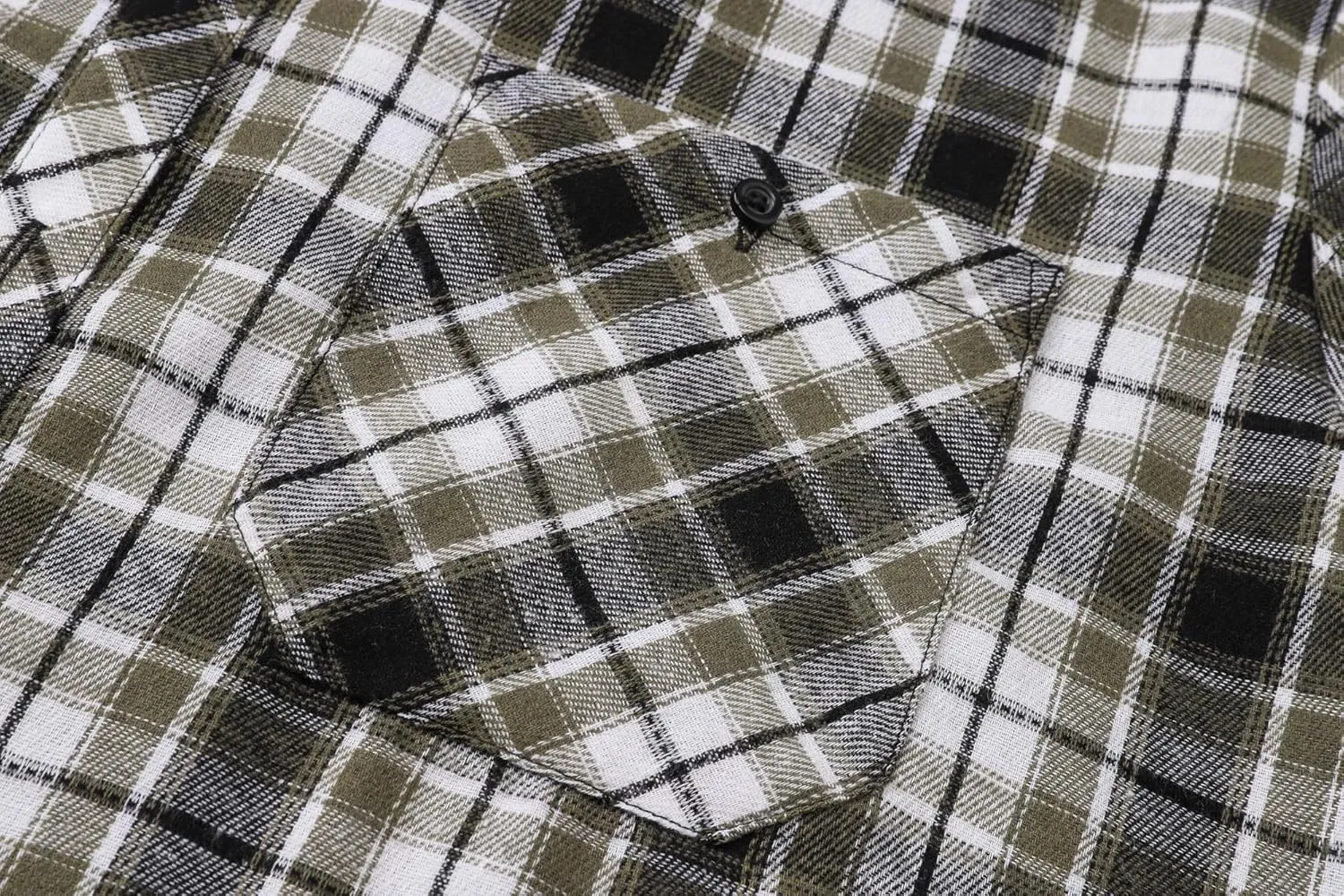 Cromoncent Men's Casual Flannel Shirt Plaid Long Sleeve Button Down Western Shirt