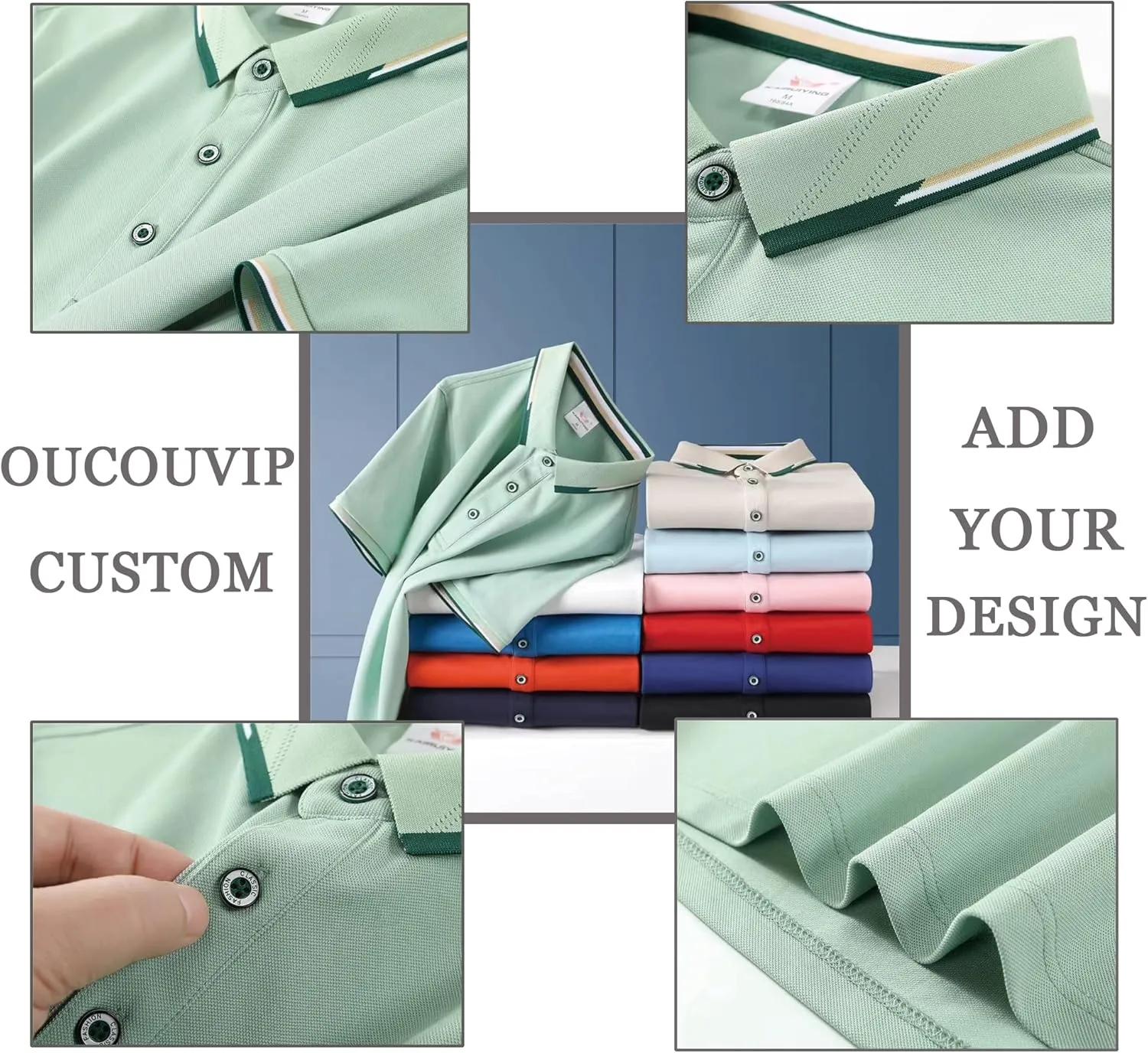 Custom Polo Shirt for Men Women Design Your Own Personalized Golf Tee Work Shirt