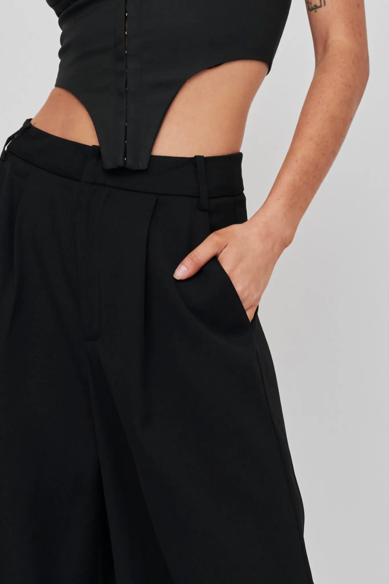 Dante Wide-Leg Pants Black