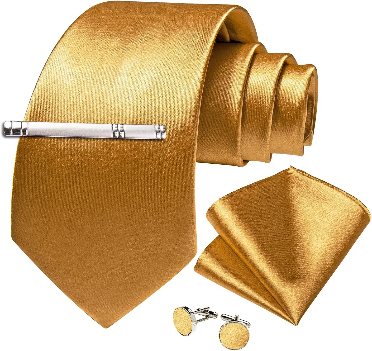DiBanGu Men's Satin Suit Vest & Tie Set 5PCS Solid Color Dress Waistcoat for Suit or Tuxedo Wedding Party