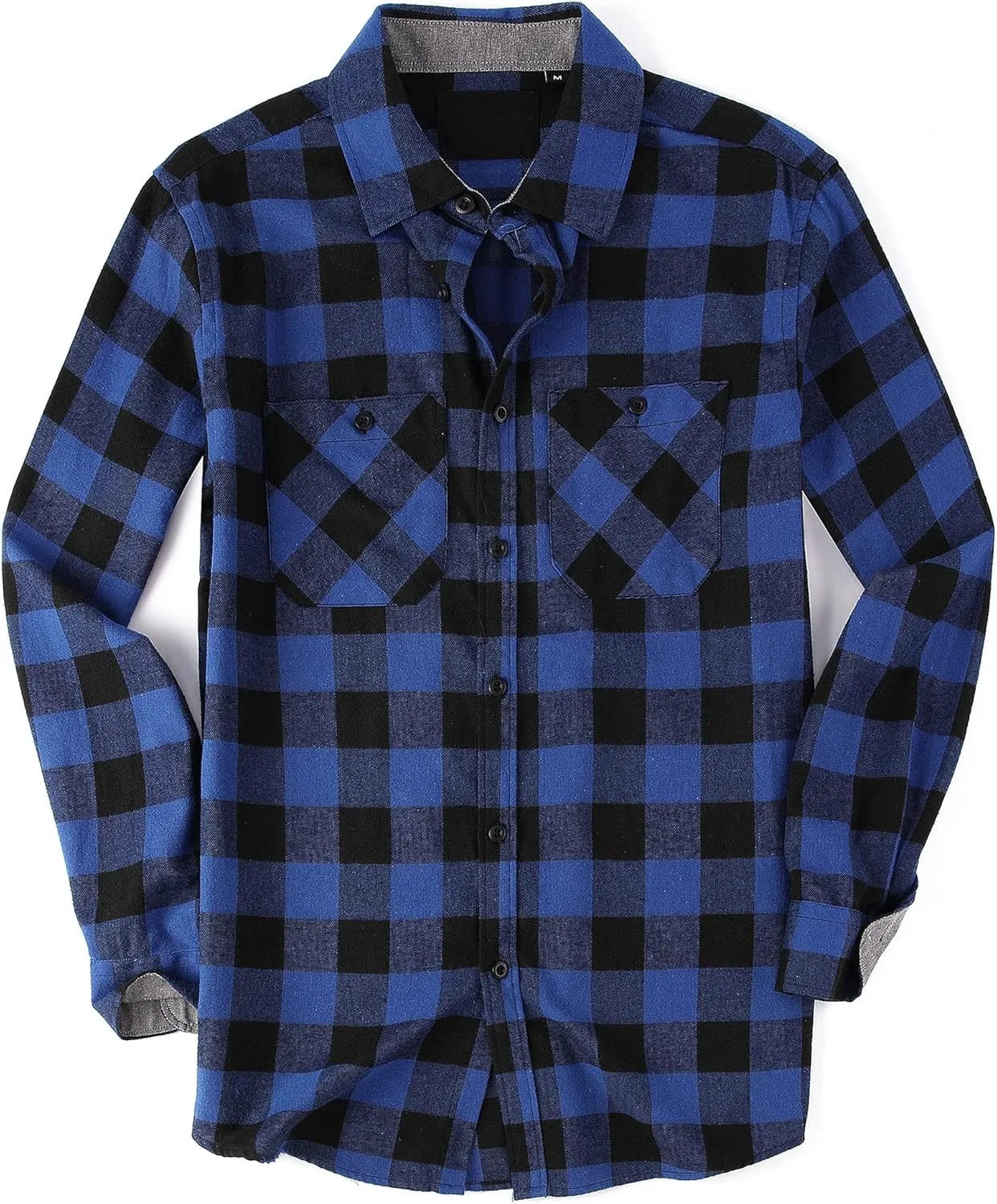 Esabel.C Mens Flannel Shirt Regular Fit Long Sleeve,Casual Button Down Plaid Flannel Shirt for Men