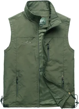 Hixiaohe Men's Casual Lightweight Outdoor Vest Work Fish Photo Travel Vest Hixiaohe Men's Casual Lightweight Outdoor Vest Work Fish Photo Travel Vest