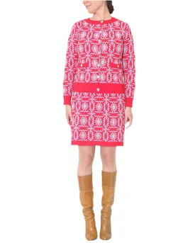 Knitted Dress And Cardigan Set