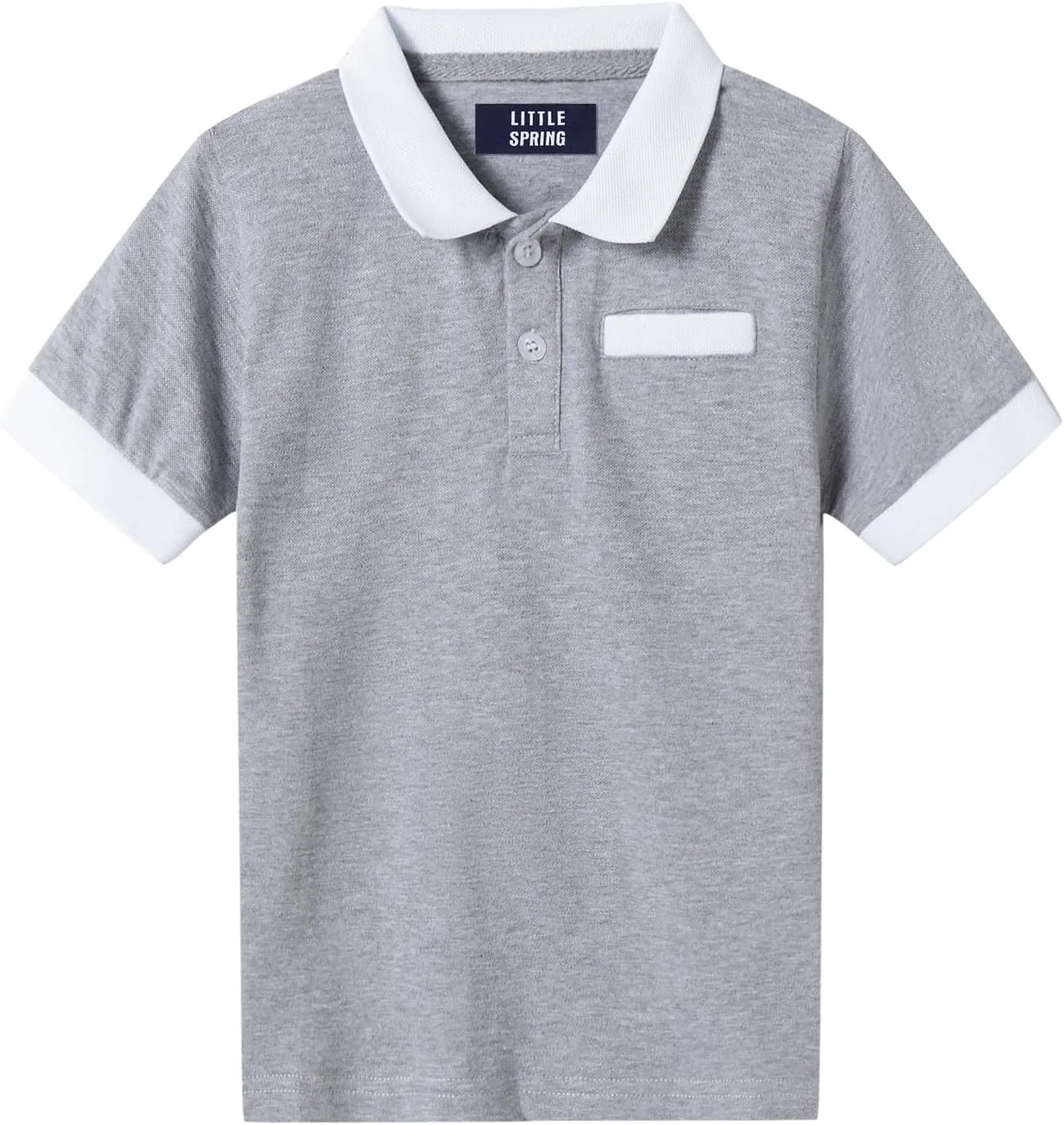 LittleSpring Boys Girls Polo Shirt School Uniform Short Sleeve Pique Polo T Shirt for Kids