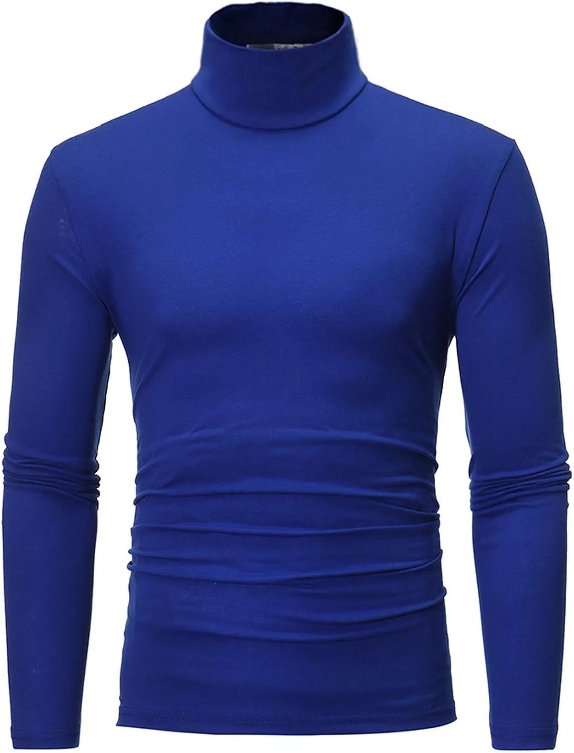 Mens Basic Turtleneck Long Sleeve Solid Casual Knitted T-Shirt Pullover Tops Thermal Long Sleeve Compression Shirts
