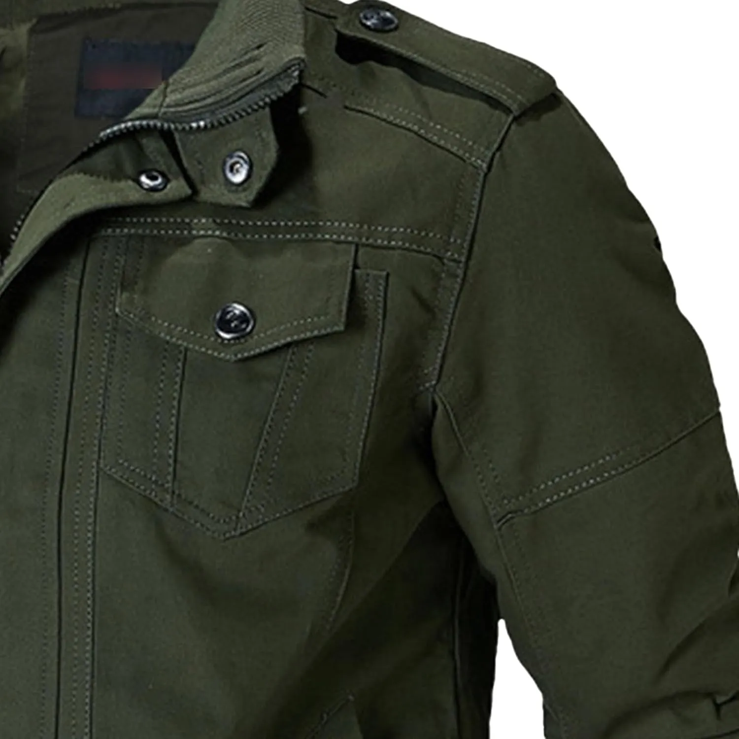 Men's Casual Cotton Military Jacket Lightweight Full Zip Jacket Field Windbreaker Bomber Jackets Cargo Coat