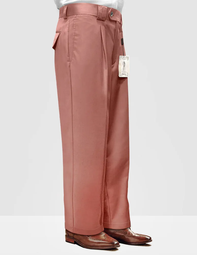 Men's Dress Pants Wide Leg 150's Italian Wool | Mauve | WP-100