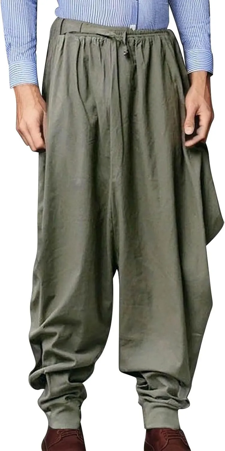 Mens Hip Hop Harem Pants Fashion Solid Color Oversized Tapered Pants Casual Comfy Elastic Drawstring Baggy Trouser