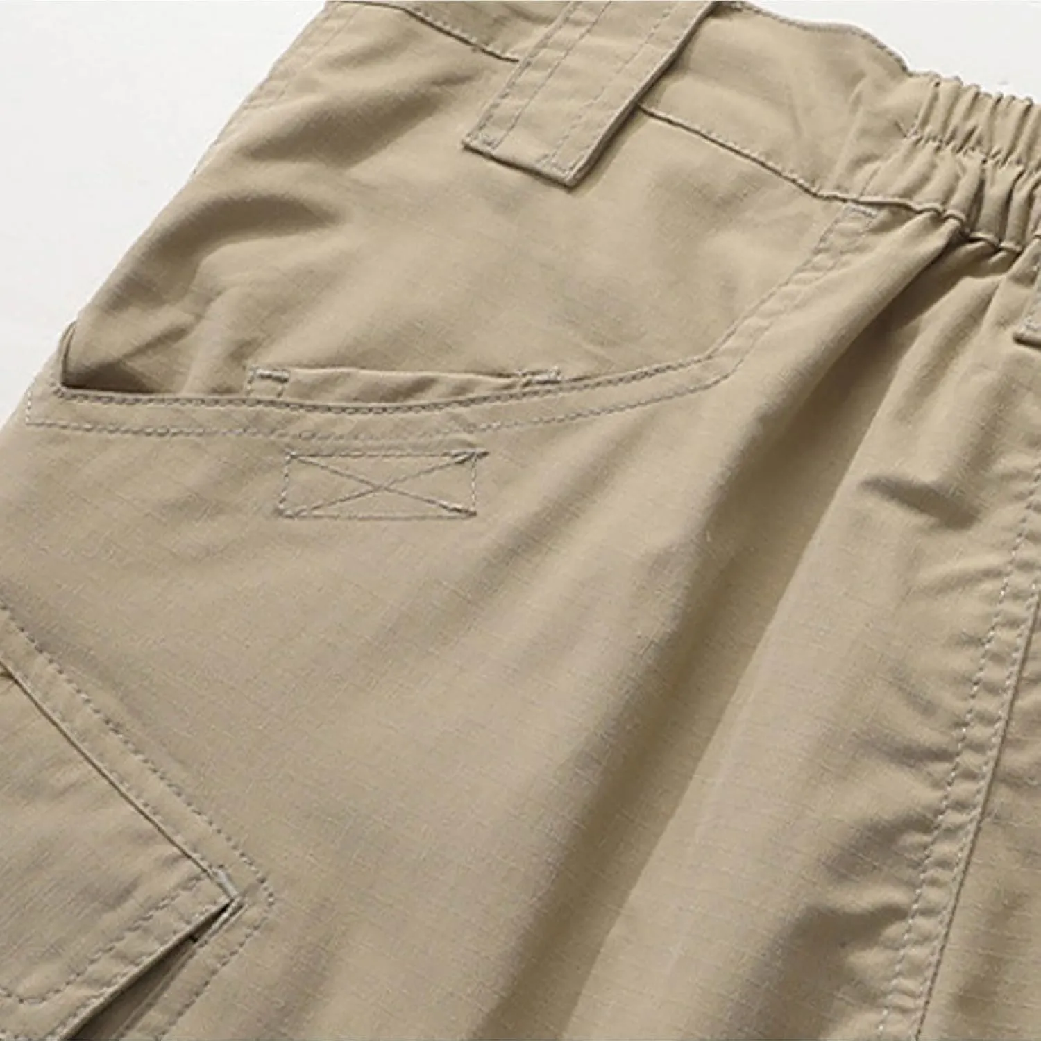 SUWBMHWE Men's Waterproof Hiking Cargo Pants UPF 50  & Bug Resistant Lightweight Ripstop Olive Drab & Taupe
