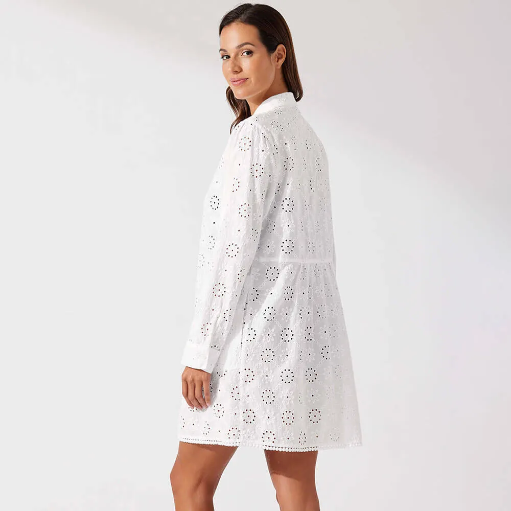 Tommy Bahama Harbour Eyelet Boyfriend Shirt Cover Up - White*