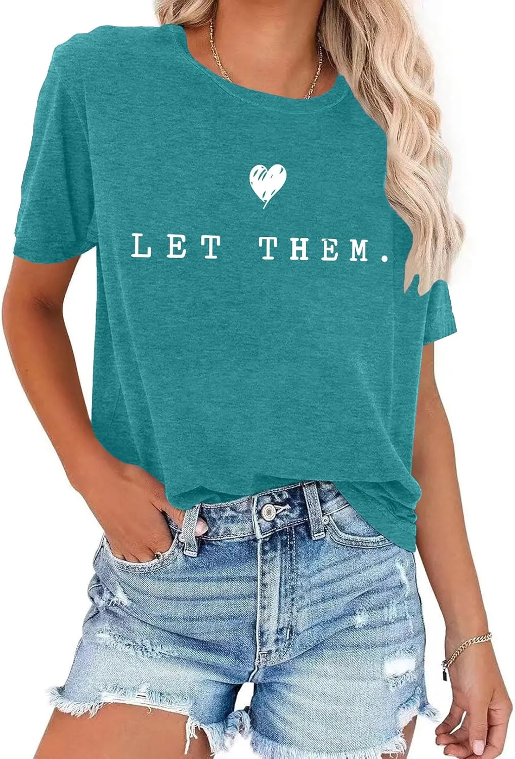 Womens Let Them Shirt Mental Health Awareness T-Shirt Inspirational Tee Shirt Positive Short Sleeve Top