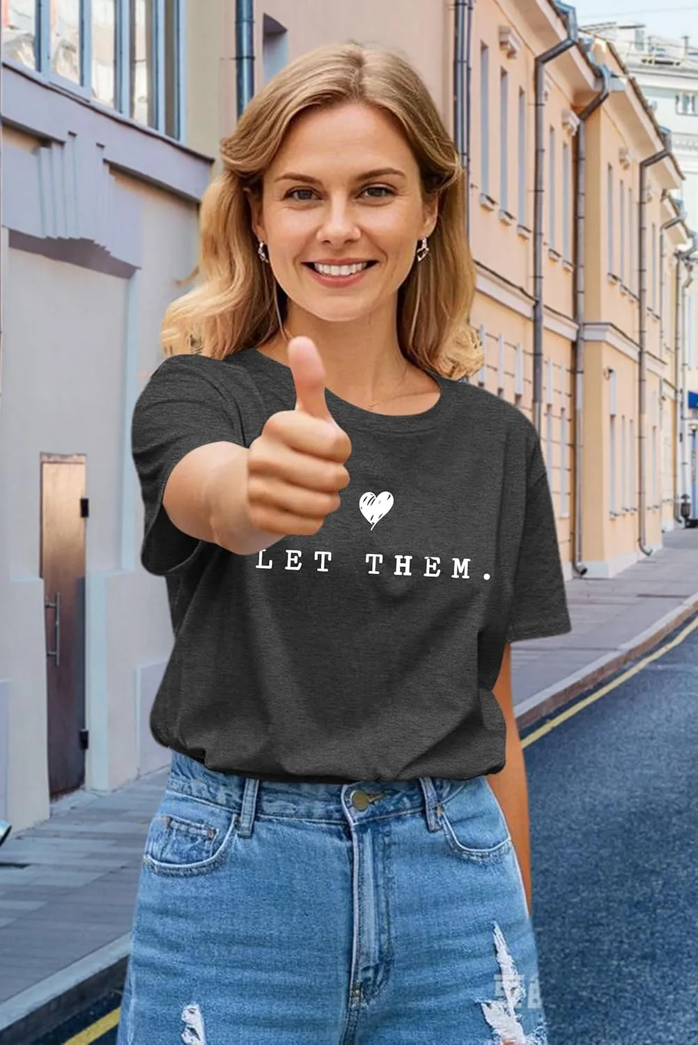 Womens Let Them Shirt Mental Health Awareness T-Shirt Inspirational Tee Shirt Positive Short Sleeve Top