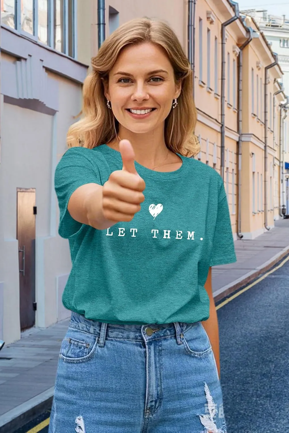 Womens Let Them Shirt Mental Health Awareness T-Shirt Inspirational Tee Shirt Positive Short Sleeve Top