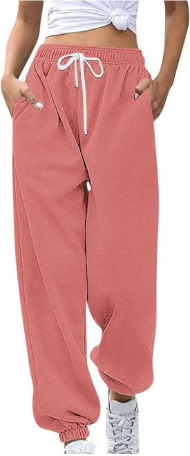 Womens Sweatpants 2024,High Waisted Baggy Sweatpants Joggers Sport Active Workout Jogger Pants with Pockets Trousers