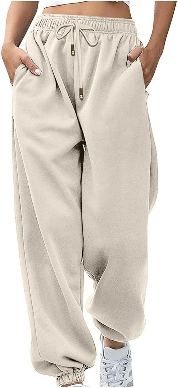 Womens Sweatpants 2024,High Waisted Baggy Sweatpants Joggers Sport Active Workout Jogger Pants with Pockets Trousers